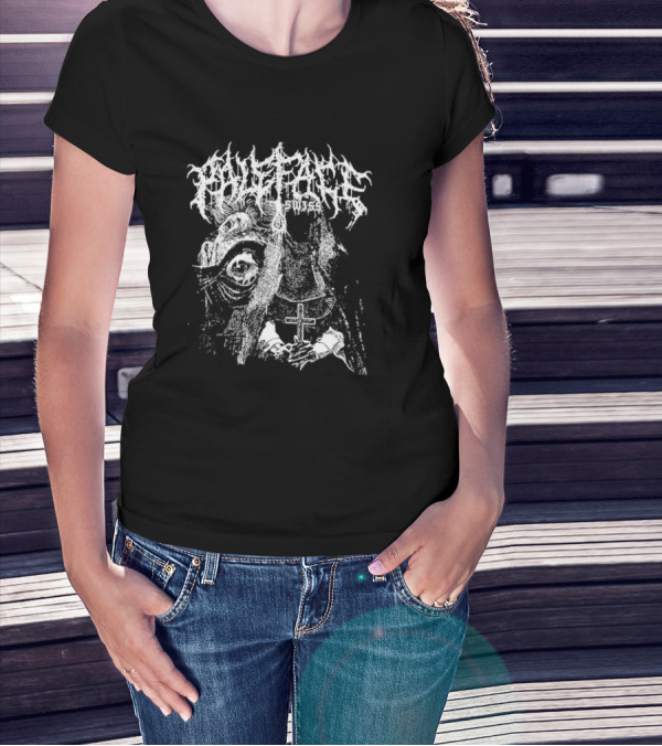 Paleface Swiss Orphan Monochrome Cross And Veiled Figure With Distorted Face T-Shirt