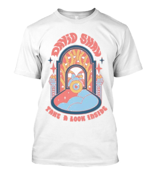 David Shaw Take A Look Inside Tour Psychedelic Portal Design With Stars And Clouds T-Shirt
