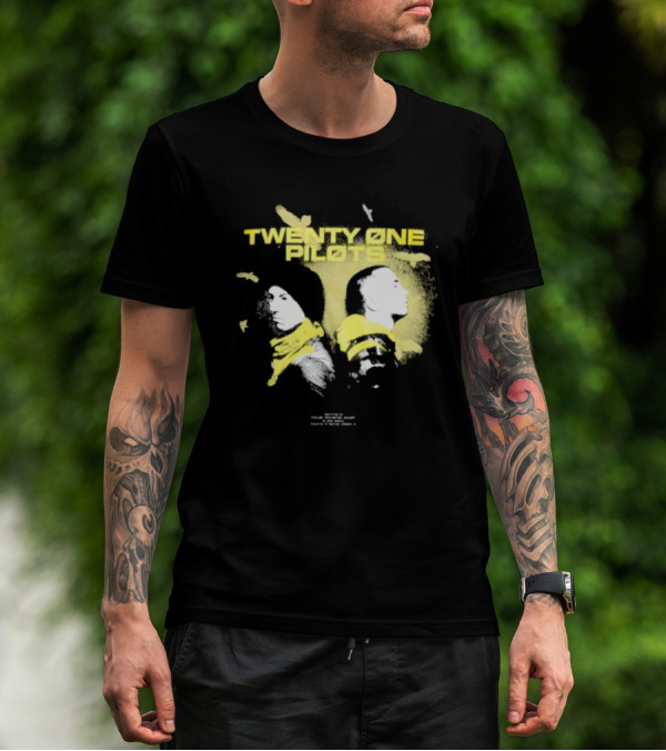 Twenty One Pilots Back 2 Back Eagle Silhouette Duo Yellow Accents T-Shirt