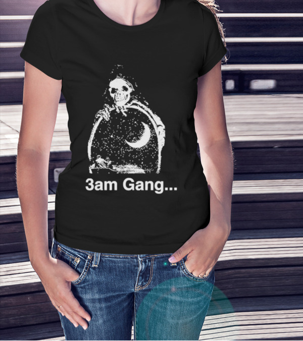Sematary Grave Man 3 Am Gang Skeleton Moon Motif T-Shirt