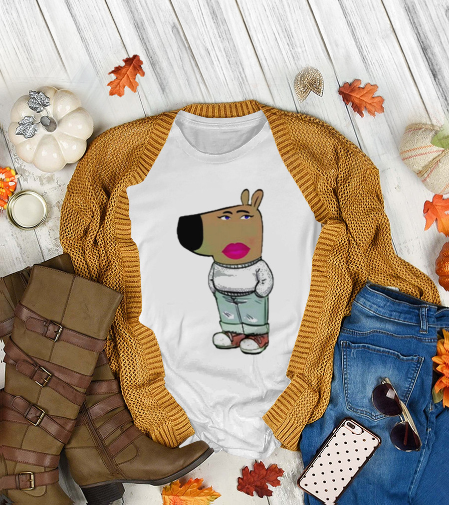 I’m Just A Chill Girl with Cartoon Dog Figure T-Shirt