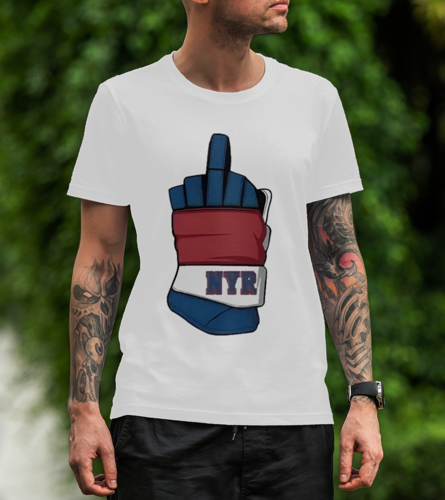 New York Rangers NYR Middle Finger Hockey Glove T-Shirt