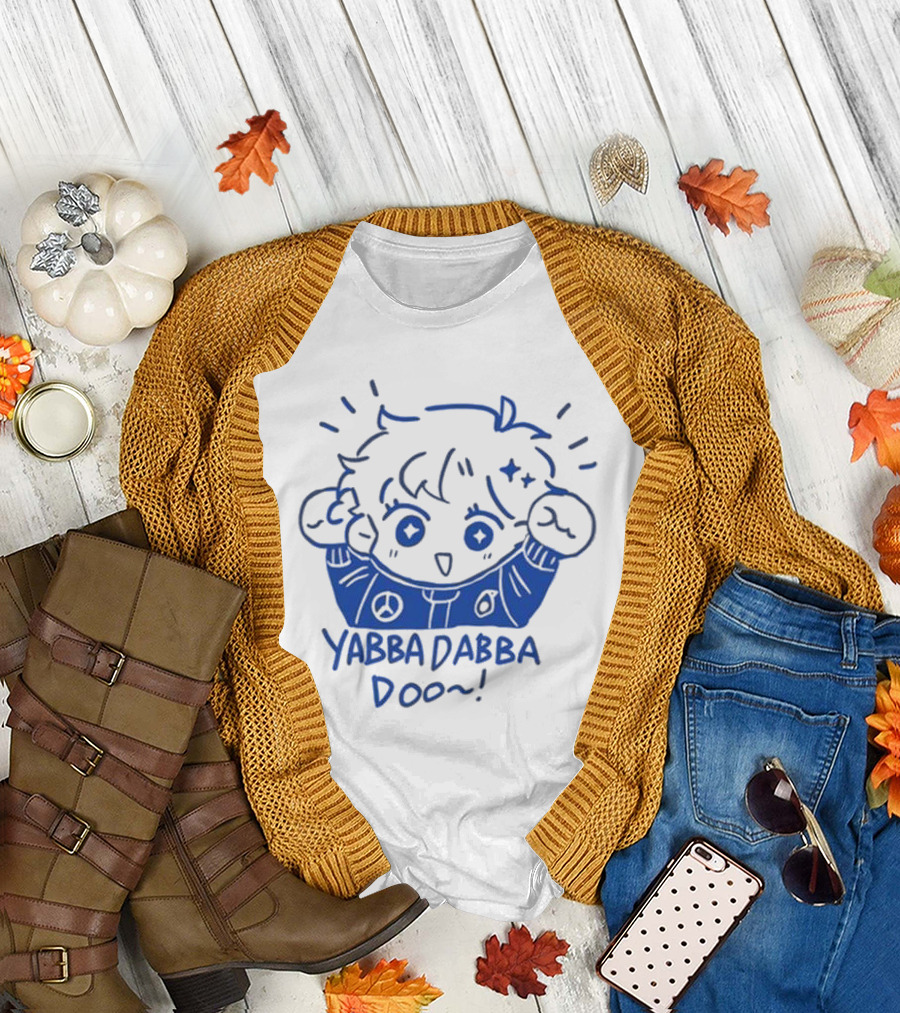 Silly George Yabba Dabba Doo Cute Cartoon Character with Peace Sign Jacket T-Shirt
