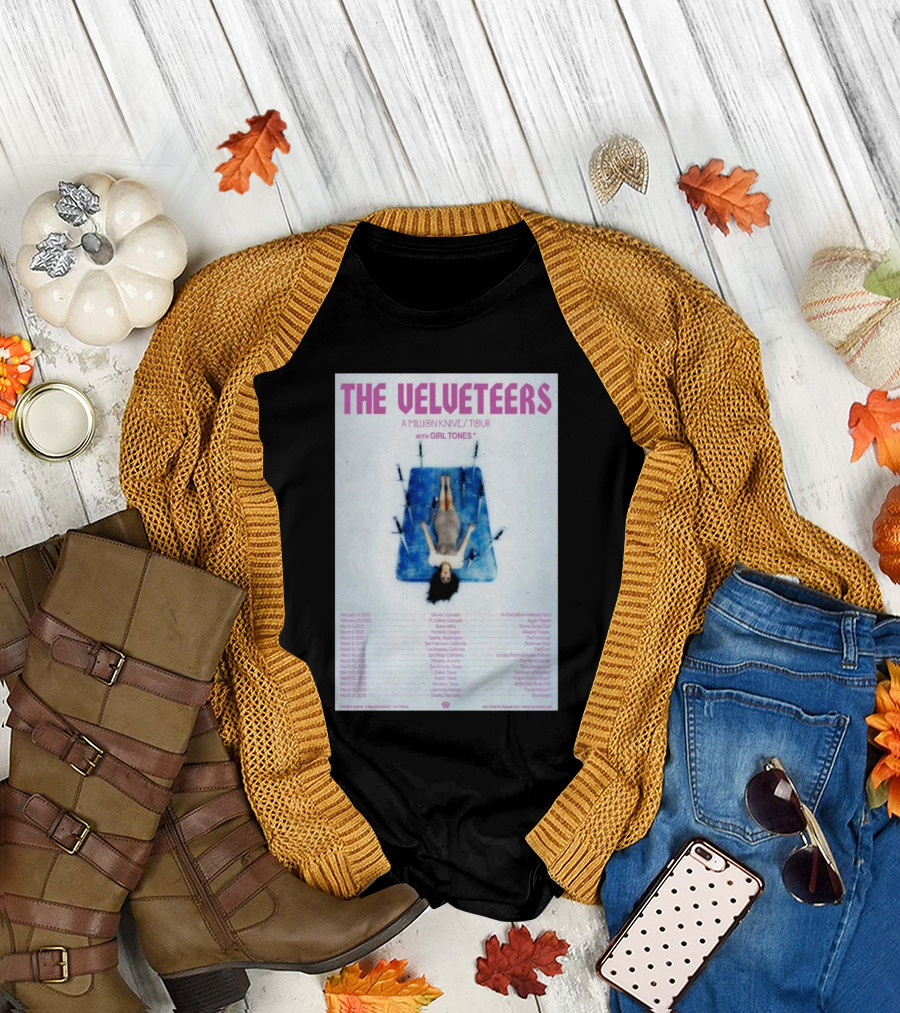 The Velveteers A Million Knives Tour With Girl Tones Denver Colorado Feb 14 2025 Hi Dive T-Shirt