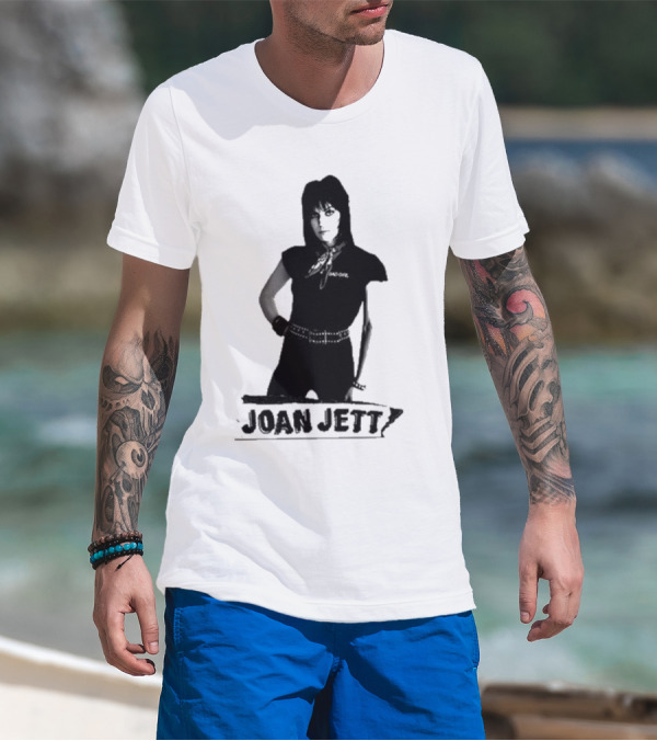 Joan Jett Crimson And Clover Photo Joan Jett Black And White Image T-Shirt