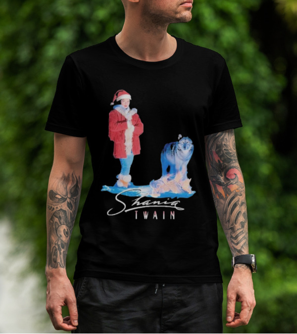 Shania Twain Holiday Santa Suit And Wolf T-Shirt