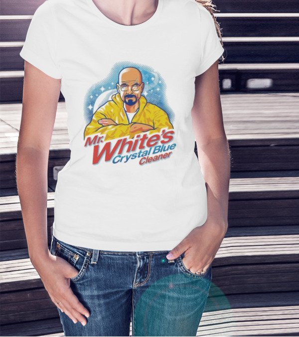 Mr. White's Crystal Blue Cleaner Breaking Bad Iconic Yellow Jacket Character T-Shirt