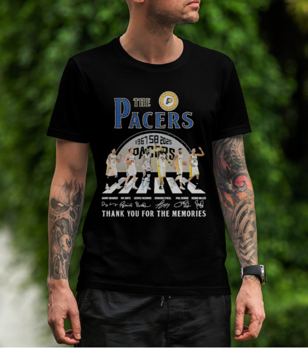 The Pacers 1967-2025 Thank You For The Memories Danny Granger Rik Smits George McGinnis Jermaine O'Neal Paul George Reggie Miller T-Shirt