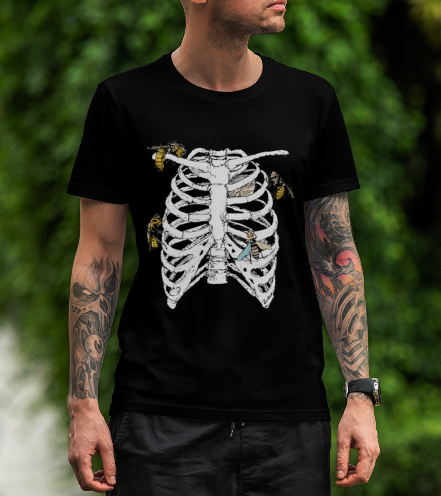 Happenstance Haven His Ribcage With Hornets Nest Inside T-Shirt