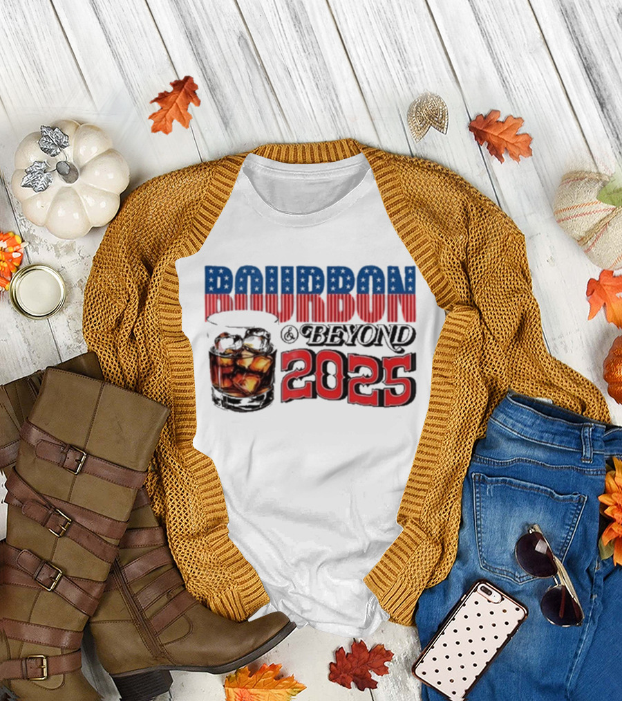 Bourbon and Beyond 2025 Stars and Stripes Whiskey Glass T-Shirt