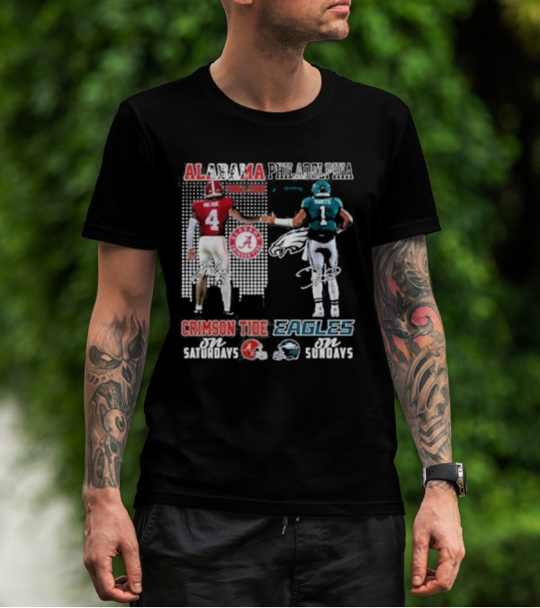 Alabama Crimson Tide Saturdays Philadelphia Eagles Sundays Signature T-Shirt