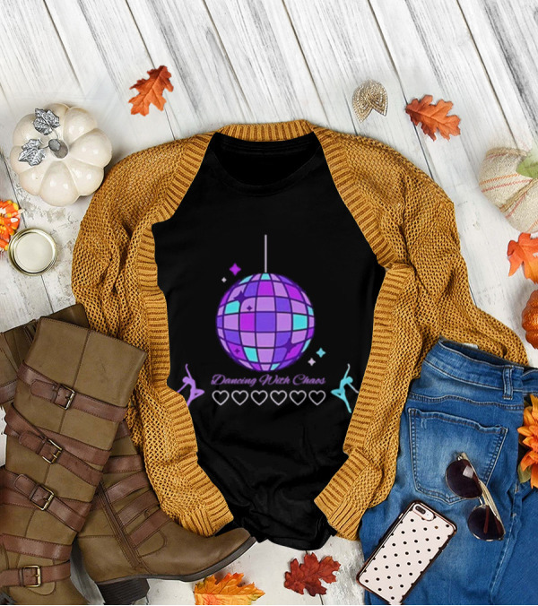 Dancing With Chaos Purple Disco Ball Icons And Dancers T-Shirt