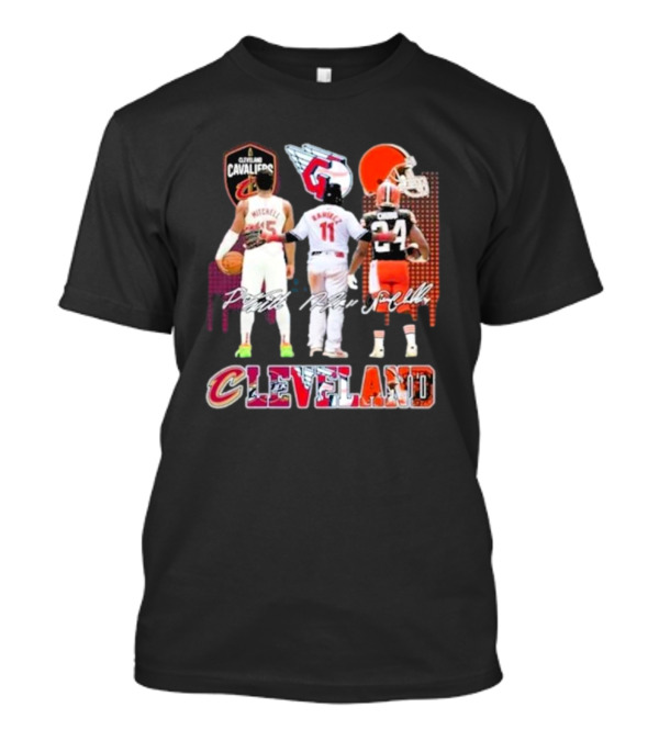 Cleveland Cavaliers Guardians Browns Mitchell Ramirez Chubb Signature T-Shirt