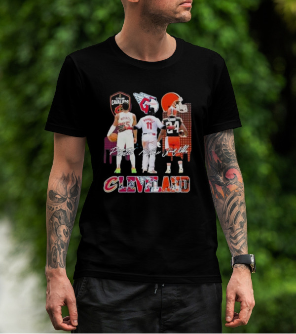 Cleveland Cavaliers Guardians Browns Mitchell Ramirez Chubb Signature T-Shirt