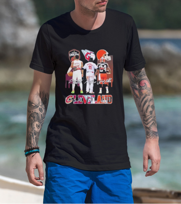 Cleveland Cavaliers Guardians Browns Mitchell Ramirez Chubb Signature T-Shirt
