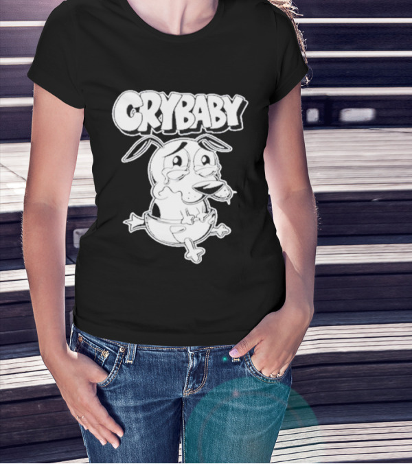CRYBABY Cartoon Dog Character Large T-Shirt