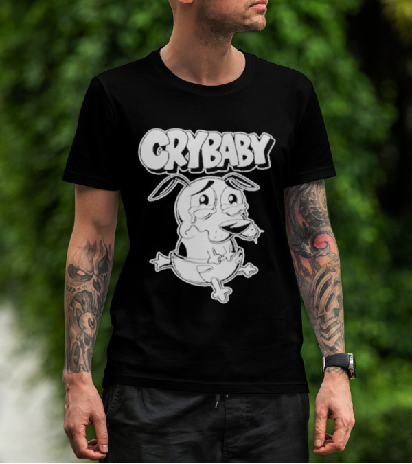 CRYBABY Cartoon Dog Character Large T-Shirt