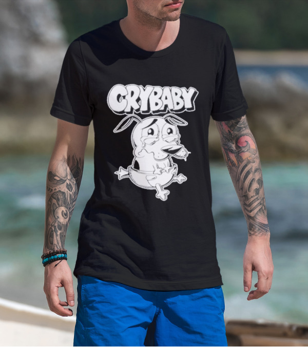 CRYBABY Cartoon Dog Character Large T-Shirt