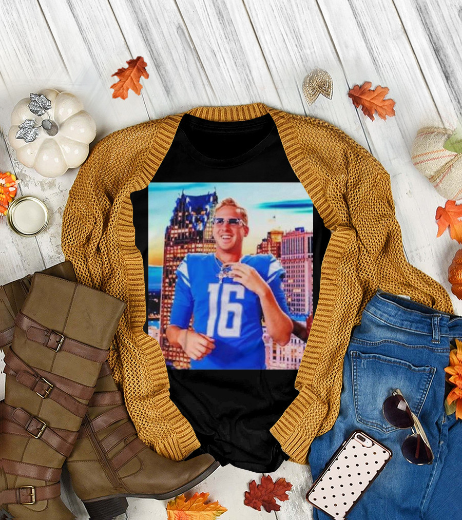 Iced Out Jared Goff Detroit Skyline Football Fashion T-Shirt