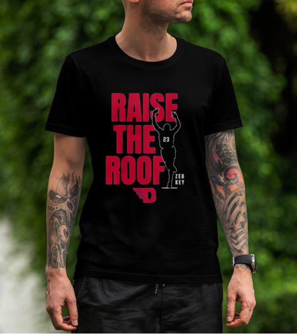 Dayton Basketball Raise The Roof Zed Key 23 T-Shirt