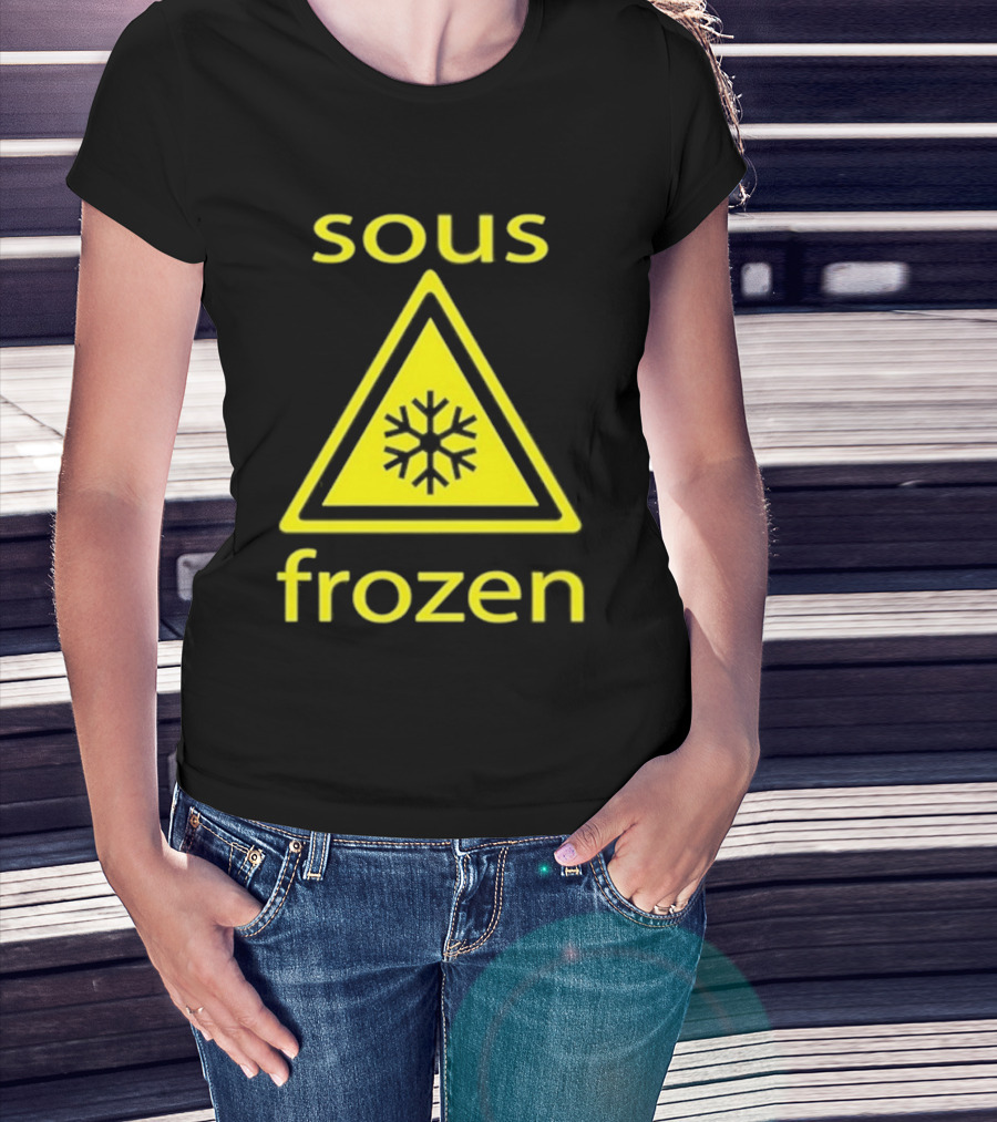 Sous Frozen Snowflake Warning Triangle T-Shirt