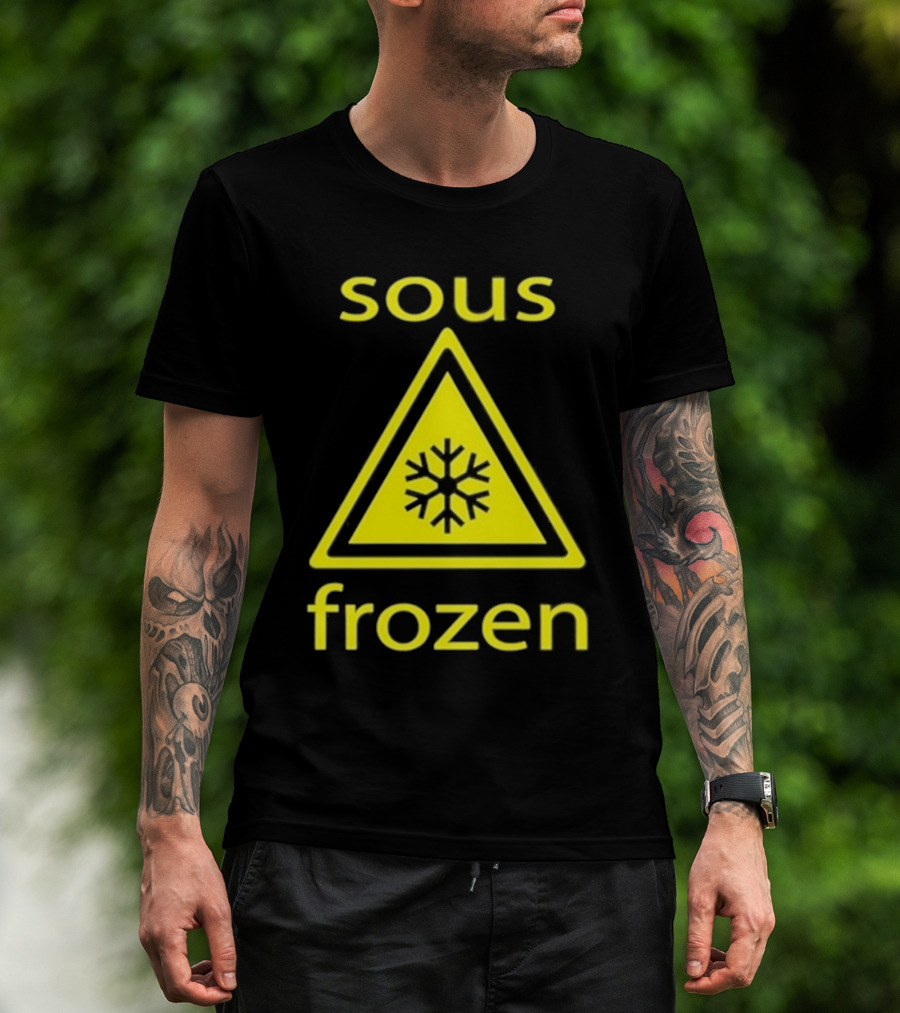 Sous Frozen Snowflake Warning Triangle T-Shirt
