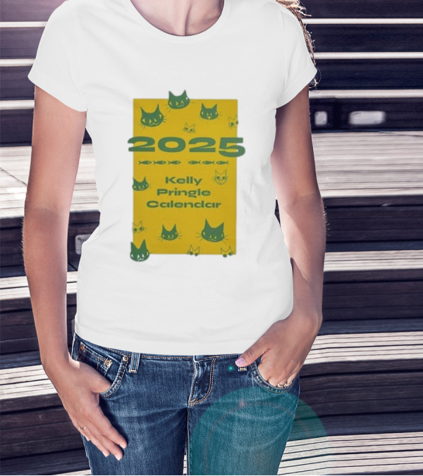 2025 Kelly Pringle Cat Calendar T-Shirt