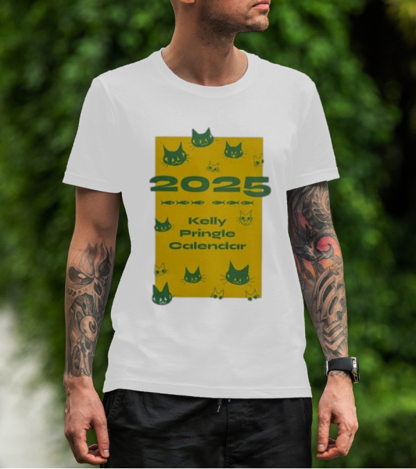 2025 Kelly Pringle Cat Calendar T-Shirt