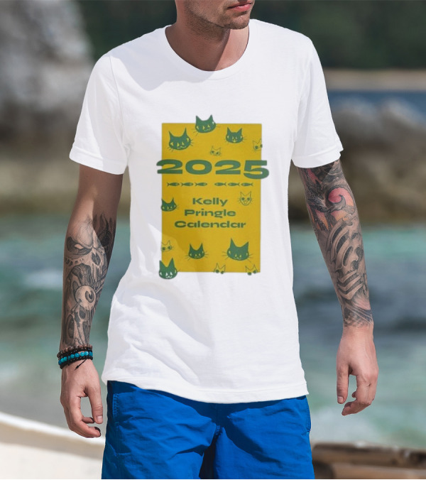 2025 Kelly Pringle Cat Calendar T-Shirt