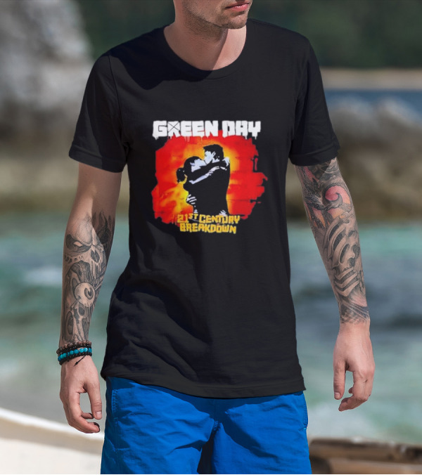 Green Day 21st Century Breakdown Couple Embrace T-Shirt