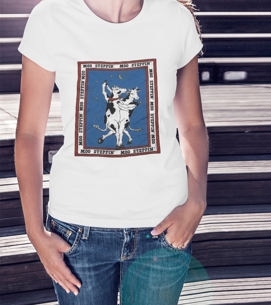 Moo Steppin' Cow Dance Milk 80’s 90’s Humor Joke T-Shirt