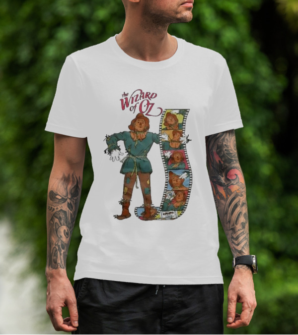 The Wizard Of Oz Movie Scarecrow Filmstrip If I Only Had A Brain T-Shirt