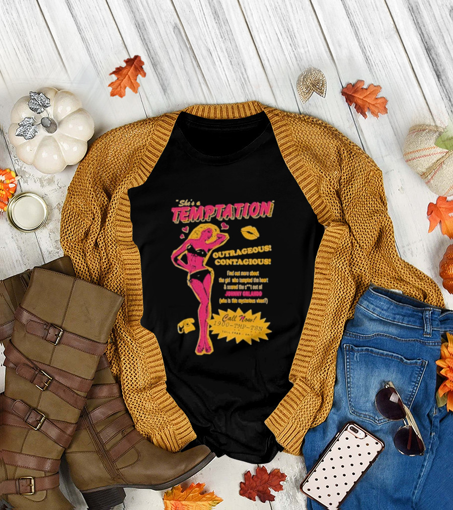 She's a Temptation Outrageous Contagious Johnny Orlando Mysterious Vixen Retro Hotline T-Shirt