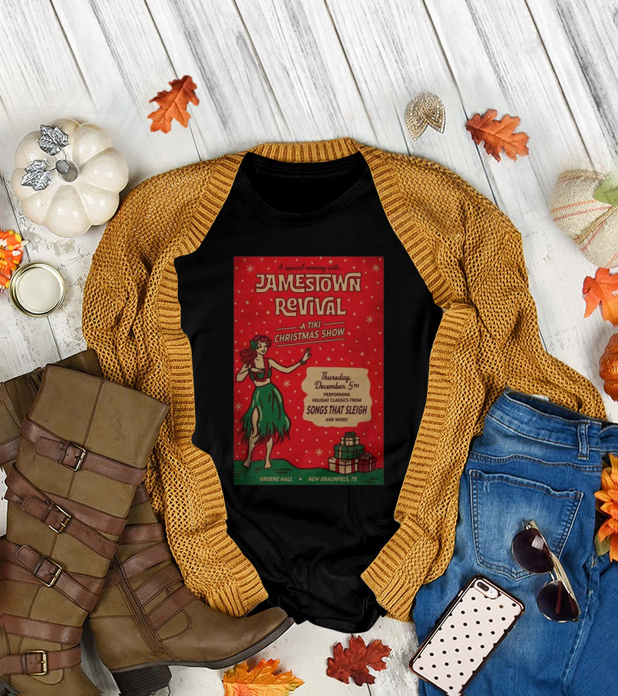 Jamestown Revival A Tiki Christmas Show Performing Holiday Classics From Songs That Sleigh on December 5th 2024 Gruene Hall New Braunfels TX T-Shirt