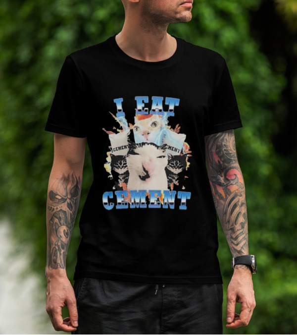 I Eat Cement Exploding Cat Faces T-Shirt
