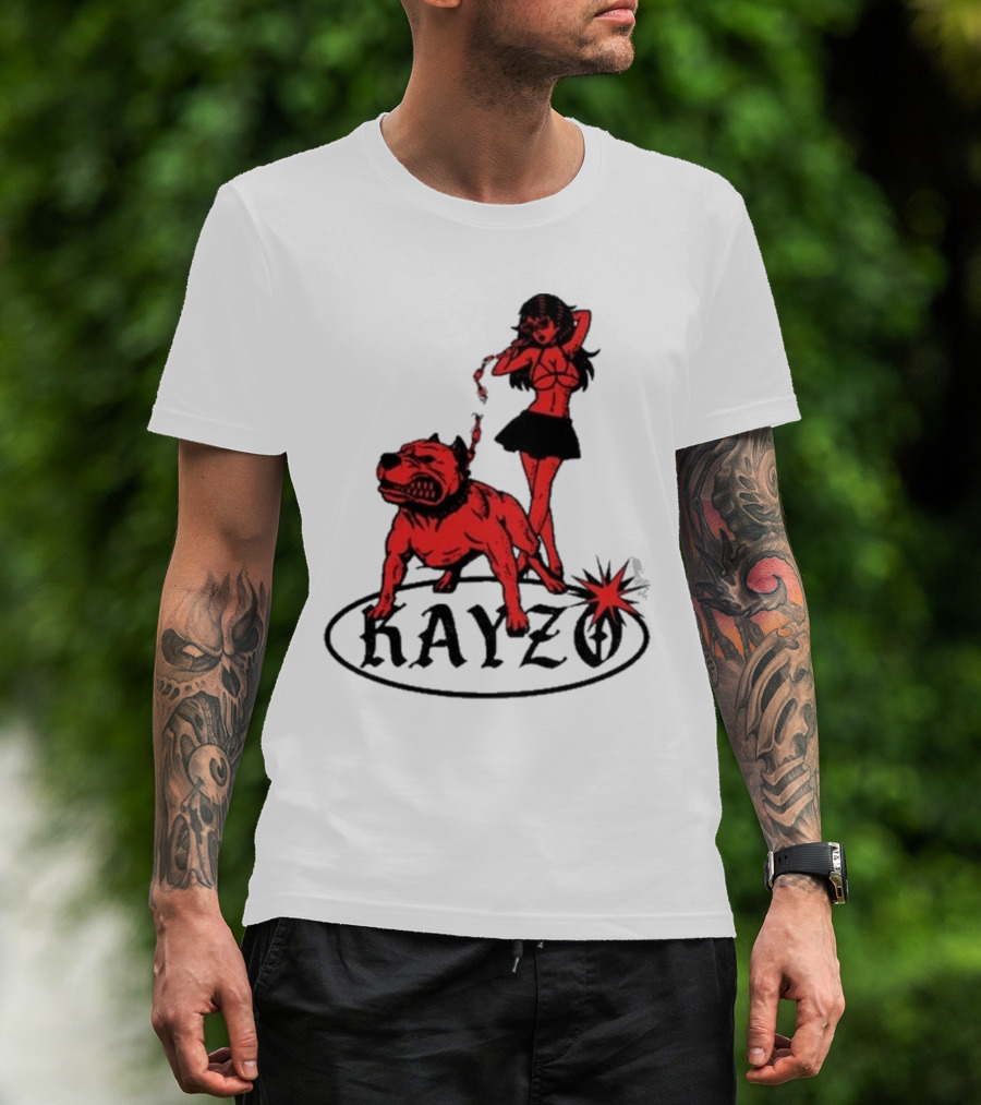 Kayzo Unleashed Red Dog And Woman T-Shirt