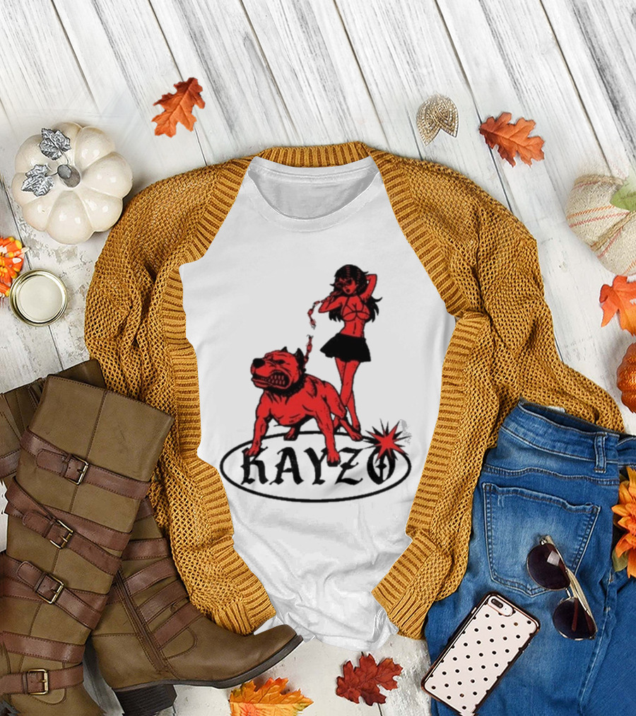 Kayzo Unleashed Red Dog And Woman T-Shirt