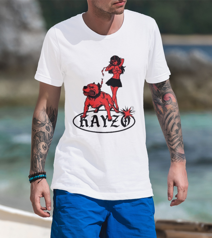 Kayzo Unleashed Red Dog And Woman T-Shirt