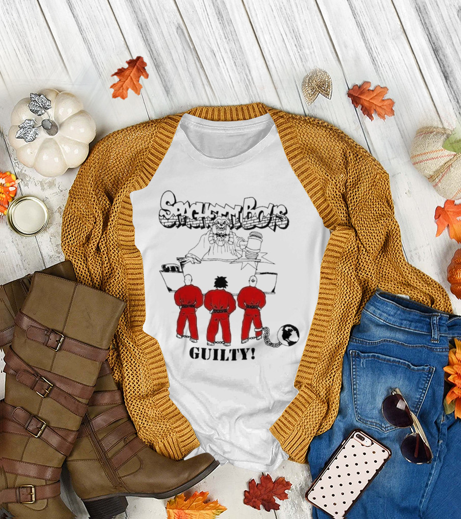 Spaghetti Boys Guilty Comic Judge Prisoners Earth Chain T-Shirt