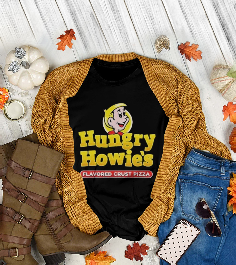 Hungry Howie's Flavored Crust Pizza Logo Vintage Character T-Shirt
