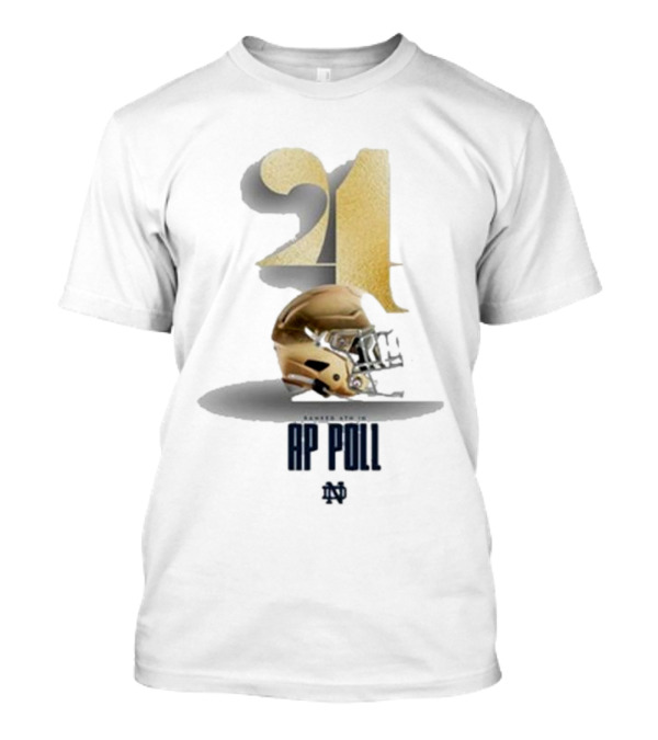 Notre Dame Ranked 4th In AP Poll 21 Football Helmet T-Shirt