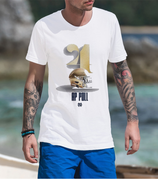 Notre Dame Ranked 4th In AP Poll 21 Football Helmet T-Shirt