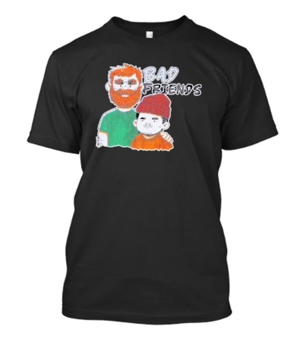 Bad Friends Cartoon Characters With Beard And Beanie T-Shirt