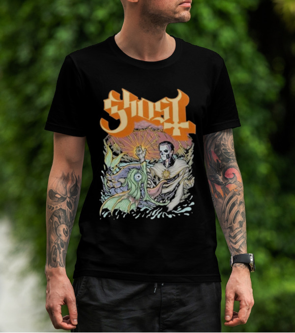 Ghost Papa Emeritus And The Whale With Oceanic Scene T-Shirt