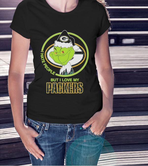 I Hate People But I Love My Packers Grinch Green Bay Packers T-Shirt