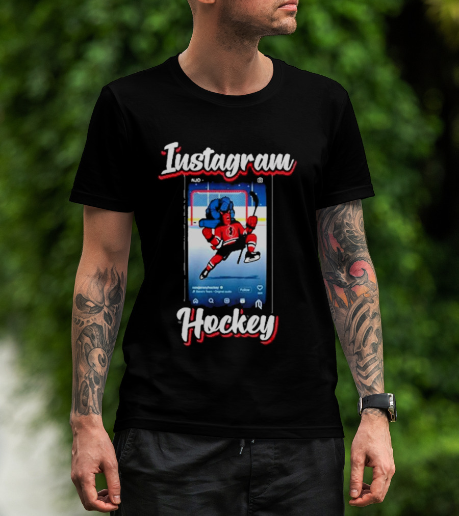 Instagram Hockey Post Jersey Devils Player Action T-Shirt