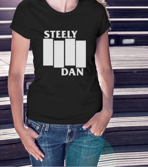 Steely Dan Black Flag Logo Style Blocks T-Shirt