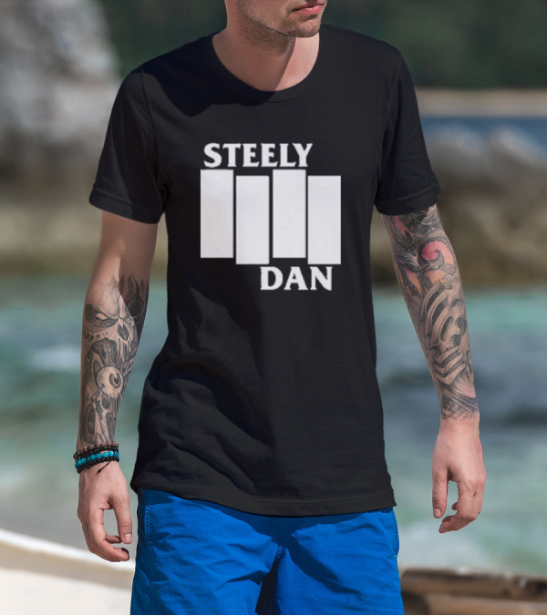 Steely Dan Black Flag Logo Style Blocks T-Shirt
