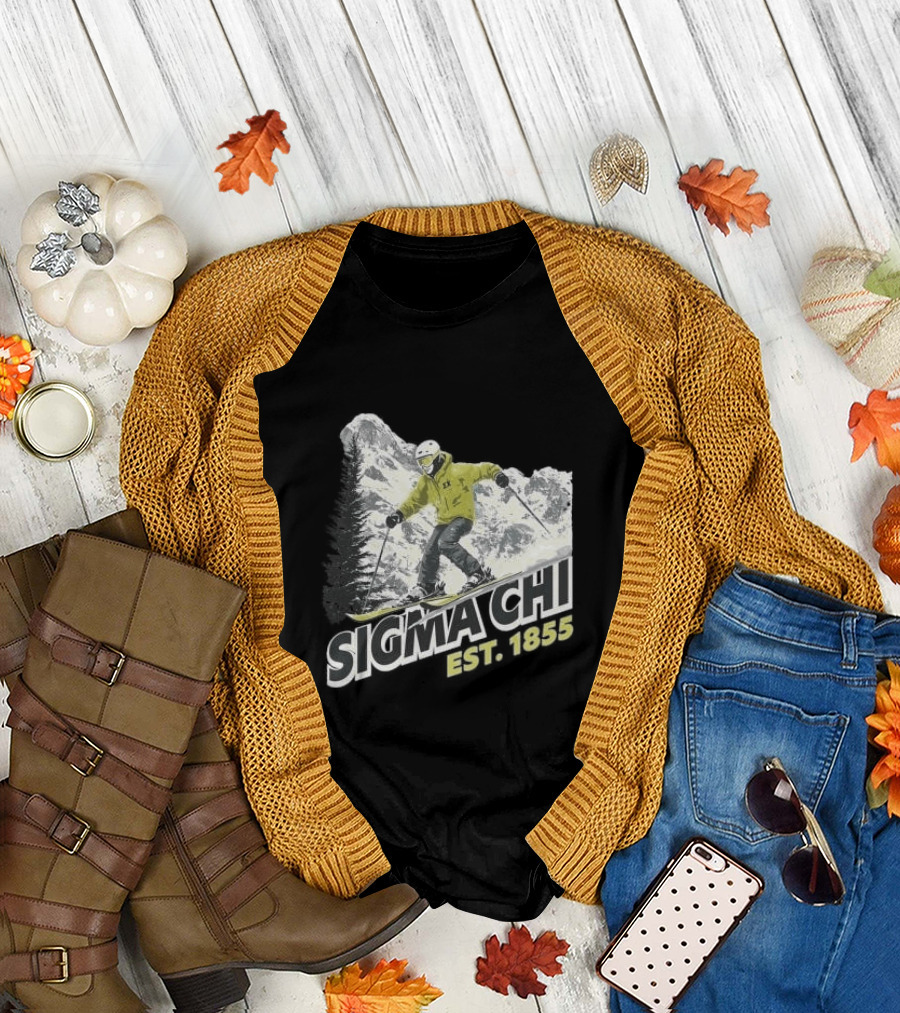 Sigma Chi Ski Club Est 1855 Snowy Mountain Adventure T-Shirt