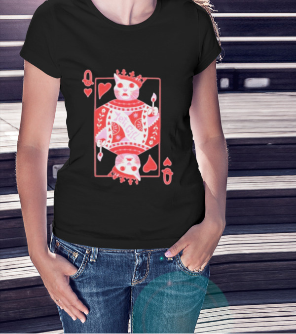 Yeti The Abominable Queen Of My Heart Playing Card Cat King T-Shirt